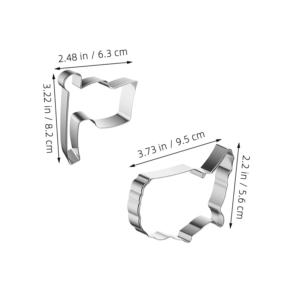4Pcs Metal Patriotic Cookie Cutters Usa Flag and Map Design Stainless Steel Fondant Cake Decorating Molds for 4Th of July