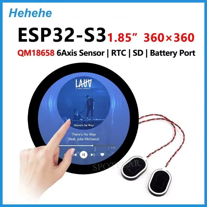DeepSeek AI Voice Chat ESP32 S3 Development Board 1.85 inch Round LCD Display QMI8658 /MIC /SD /MP3 Audio LVGL For Arduino