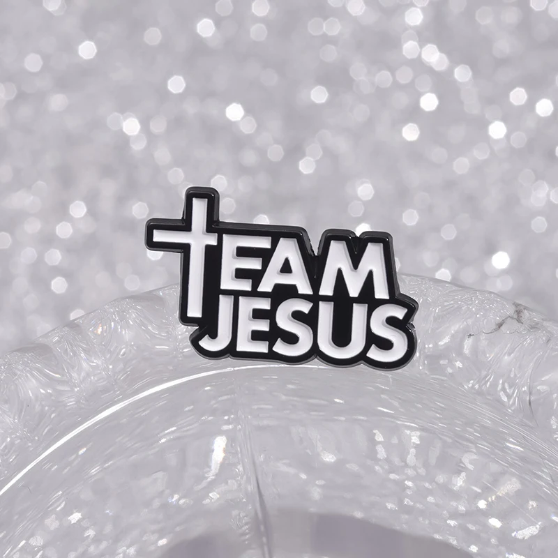 Team Jesus Enamel Pin Christian Faith Pray God Religious Brooch Lapel Backpack Badge Clothing Jewelry Accessories Gift Wholesale