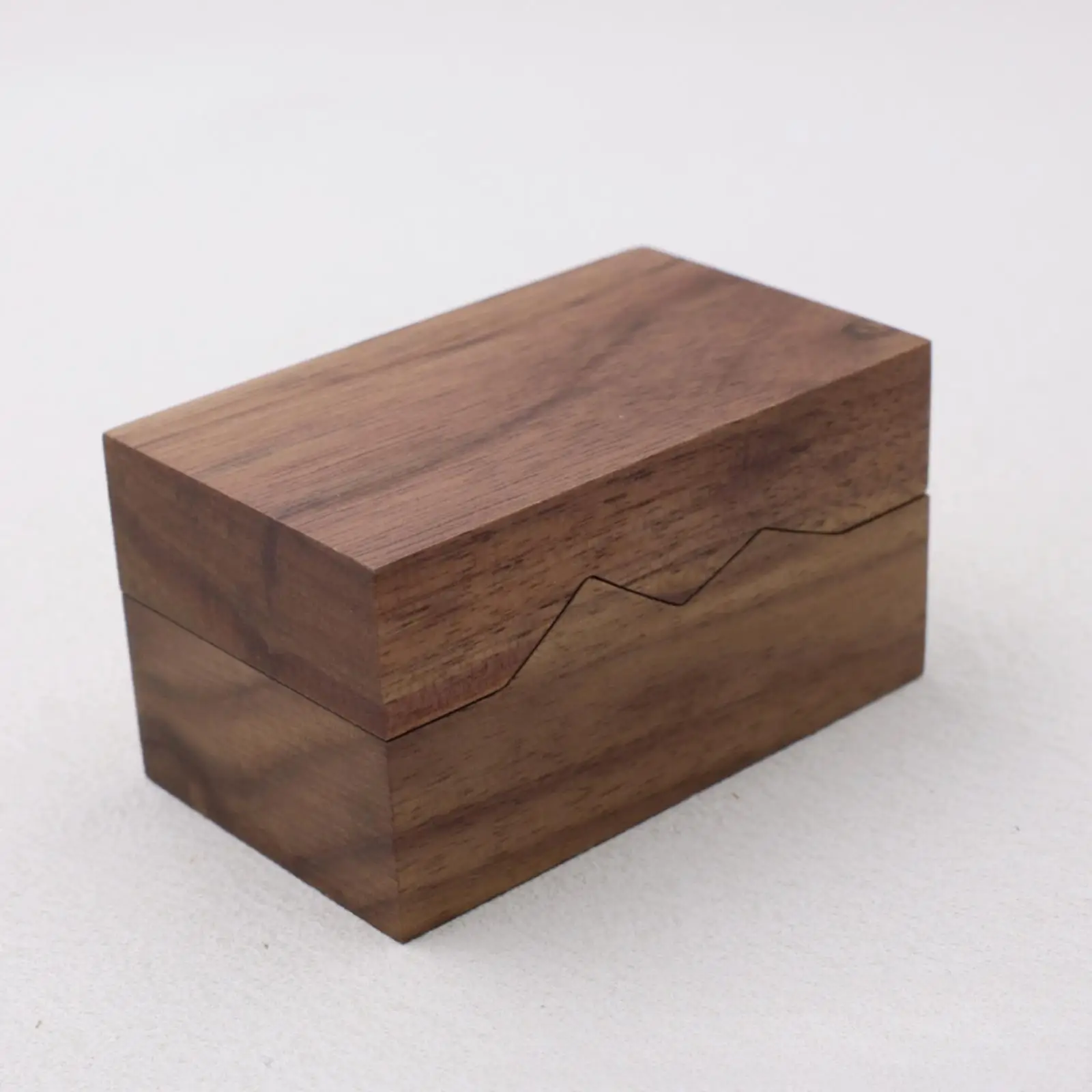 Natural Walnut Wood Jewelry Box Compact Ring Holder with Soft Interior Lining for Earrings and Keepsakes view 3