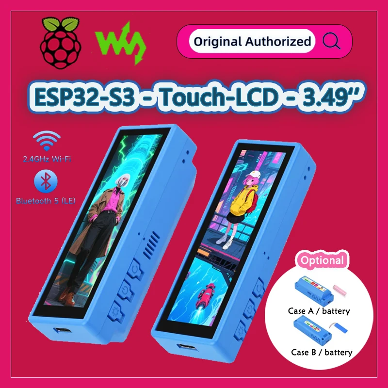 Waveshare ESP32-S3 3.49inch IPS Capacitive Touch Display 172×640, ESP32-S3R8 Dual-cor,High-Performance Deve Board