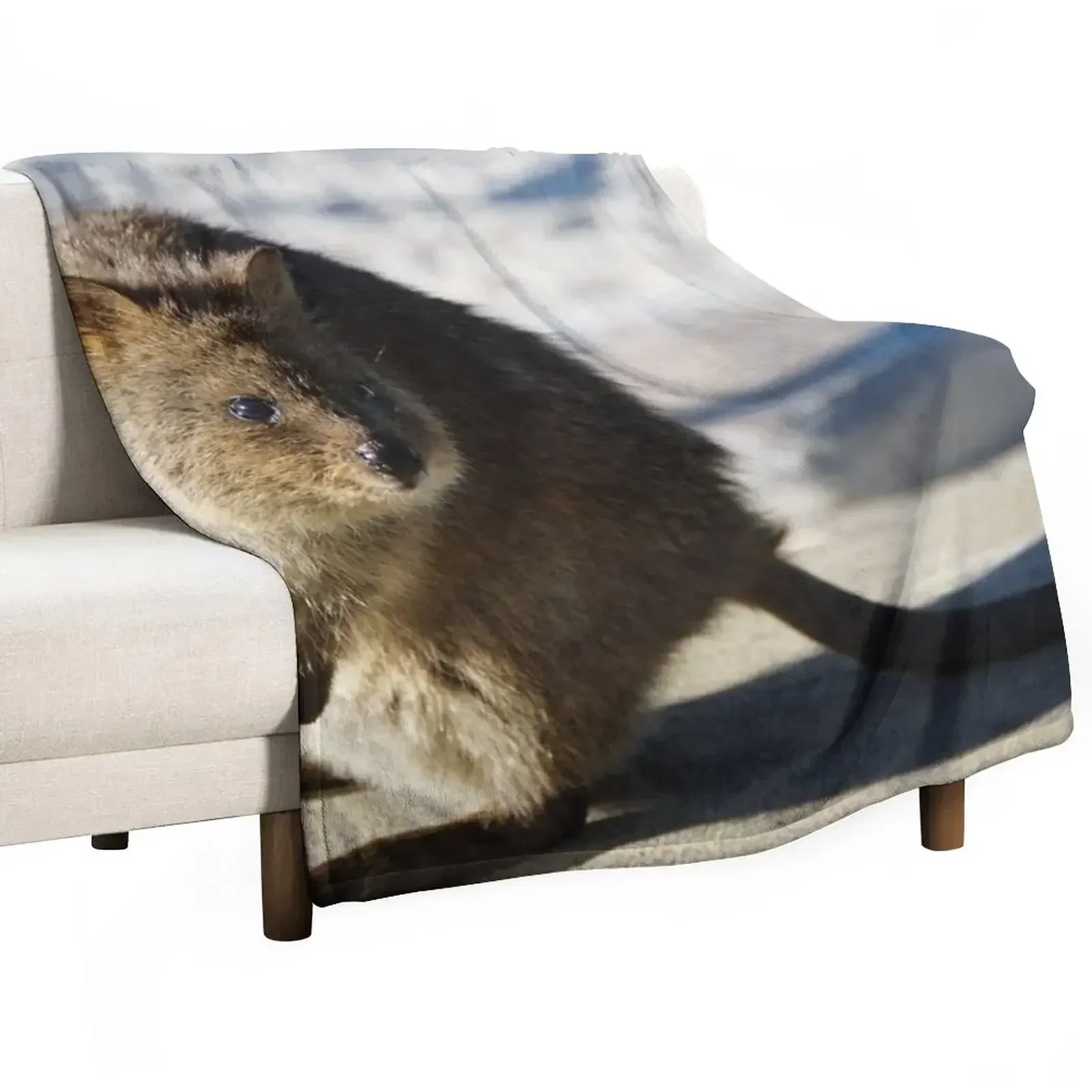 New Rottnest Quokka Throw Blanket Soft Beds Warm Custom Hairy Blankets