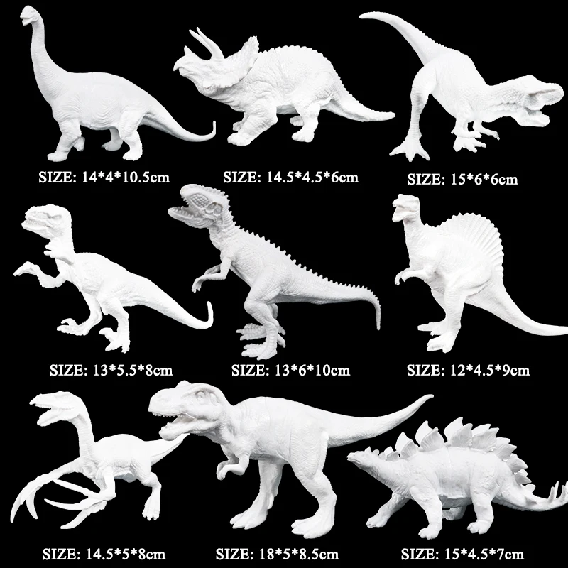 Oenux Jurassic Dinosaur Drawing Watercolor Graffiti DIY Coloring 3D Painting Action Figures Animal Model Art Craft Kid Toy Gift