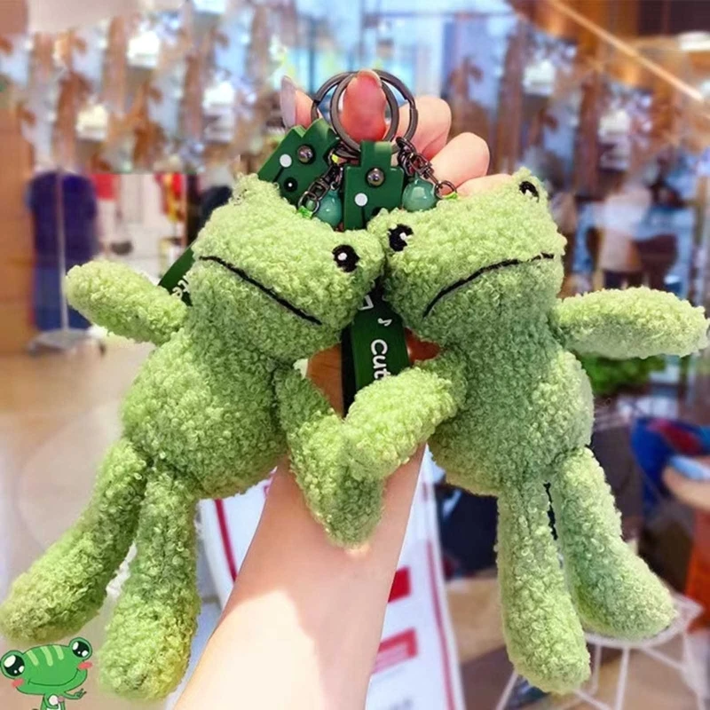 Mini Cute for FROG Schoolbag Pendant Keychain Ladies for Creative Cartoon Plush for Doll for Preschool Kids Backpack Orn