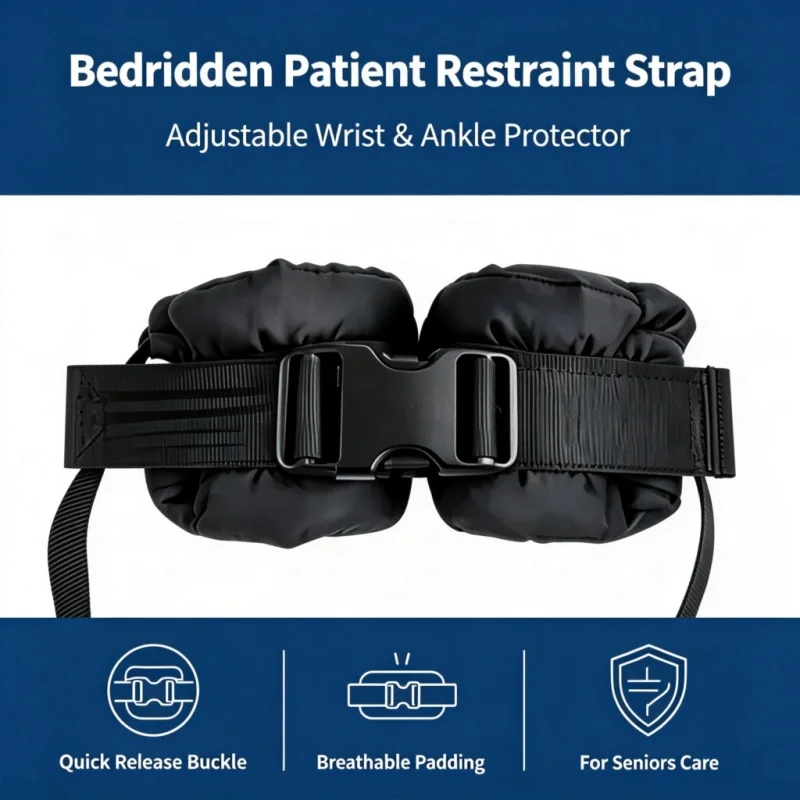 Adjustable Wrist Ankle Safety Strap Anti-Scratch Protective Belt for Elderly Seniors Home Care