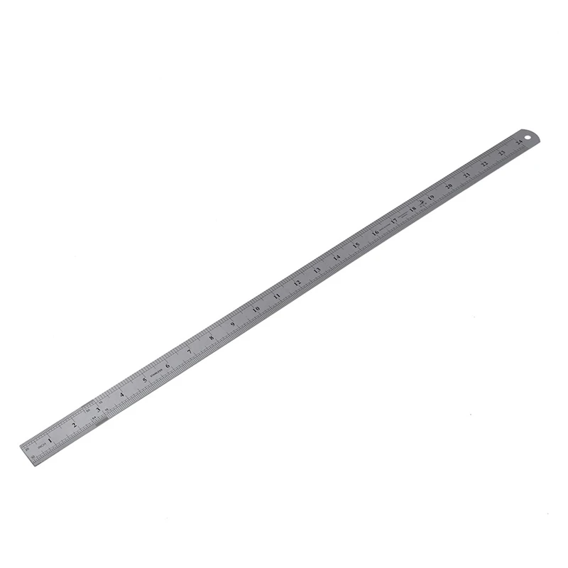 60Cm Stainless Metal Measuring Straight Ruler With Stainless Steel Ruler 12 Inch + 6 Inch Metal Rulers