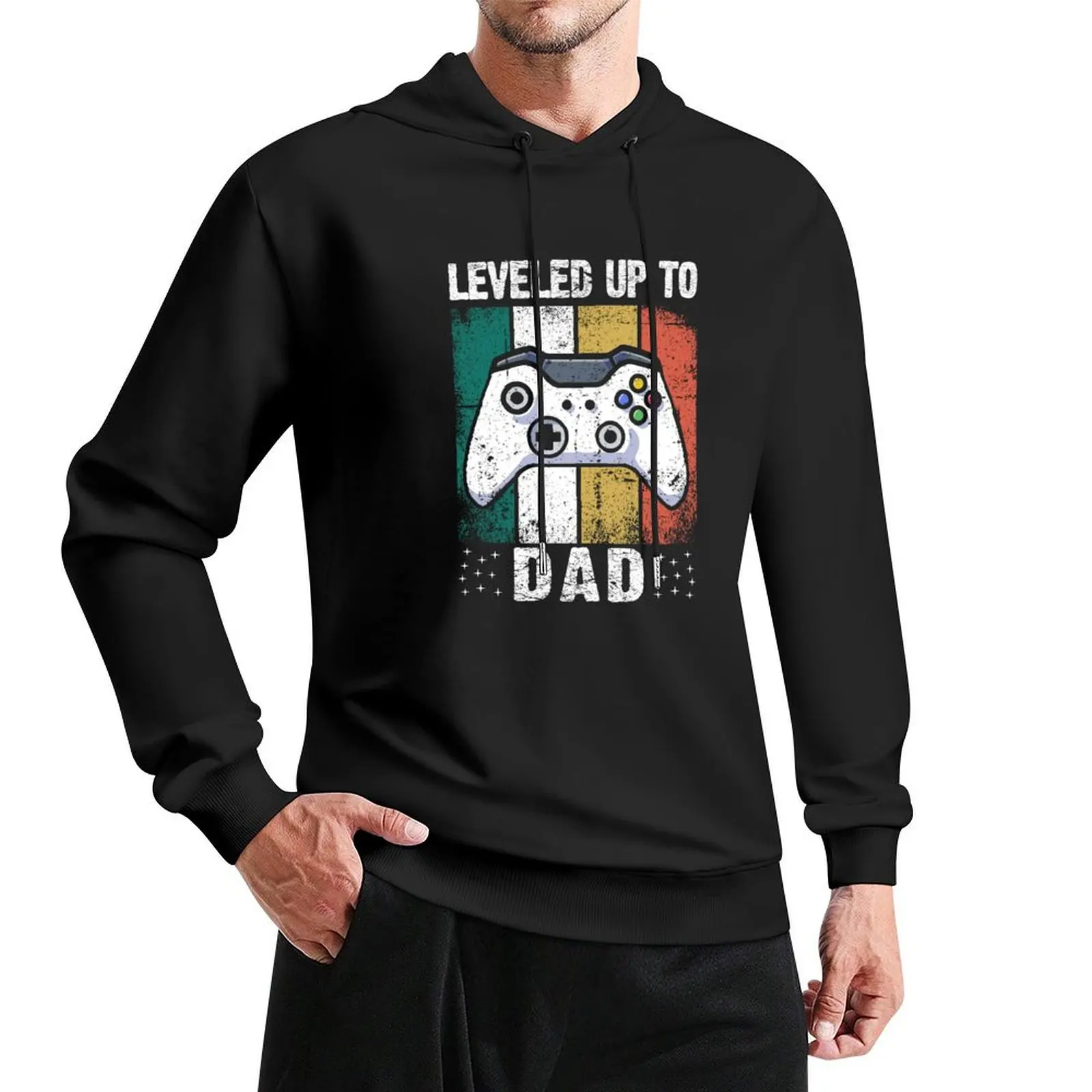 

Leveled up to dad, New dad shirt, First time daddy gift idea Pullover Hoodie anime clothing big size hoodie