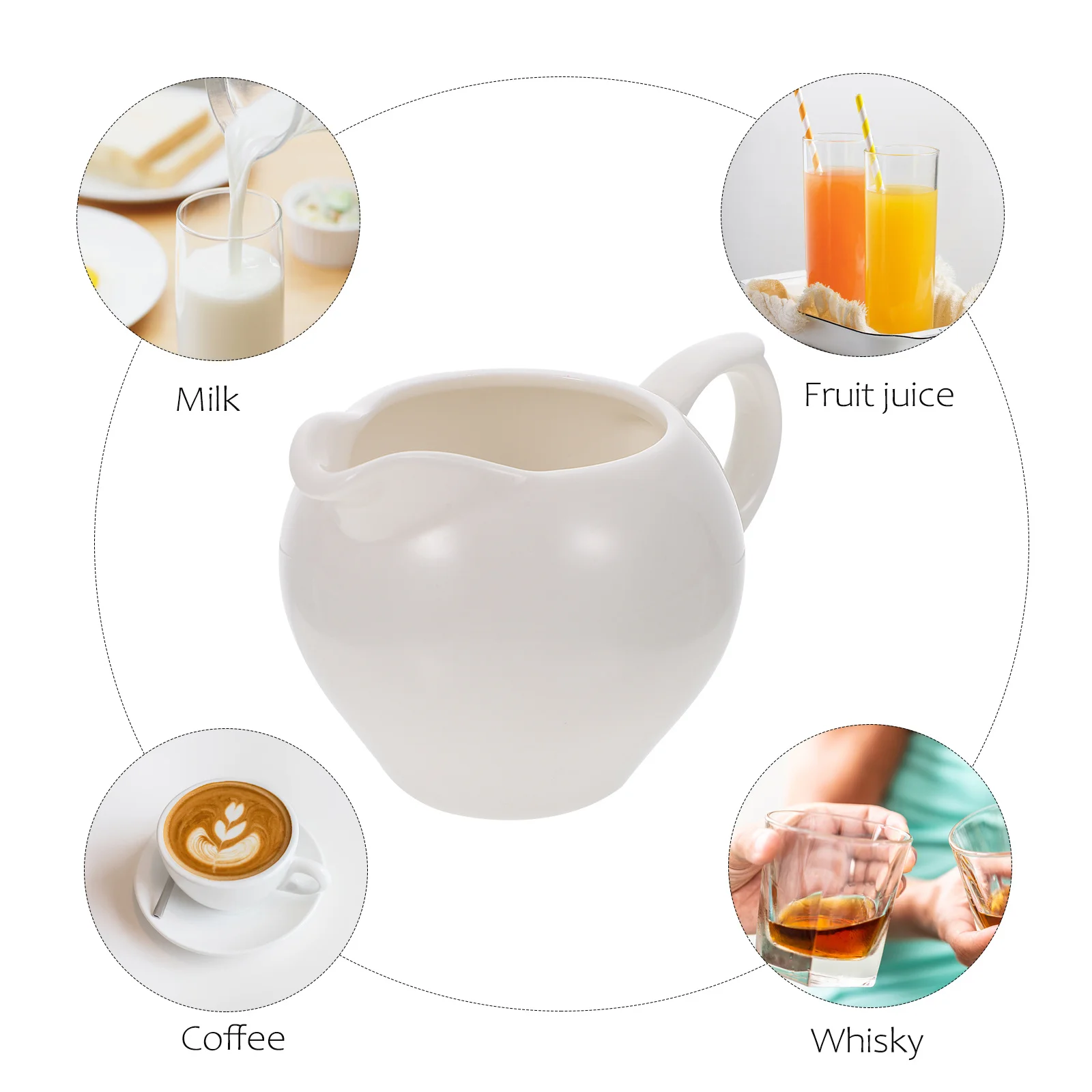 

1Pcs Ceramic Milk Jug White Coffee Milk Cup Handle Design Kitchenware Sauce Container for Cafe Restaurant Home Use