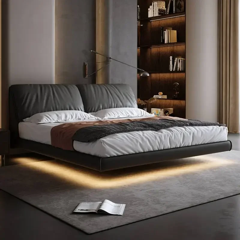 Italian Waterproof Double Bed Designer Full Size Floor Modern Double Bed Luxury Bedgeraamte Wooden Letto Matrimonile Furniture