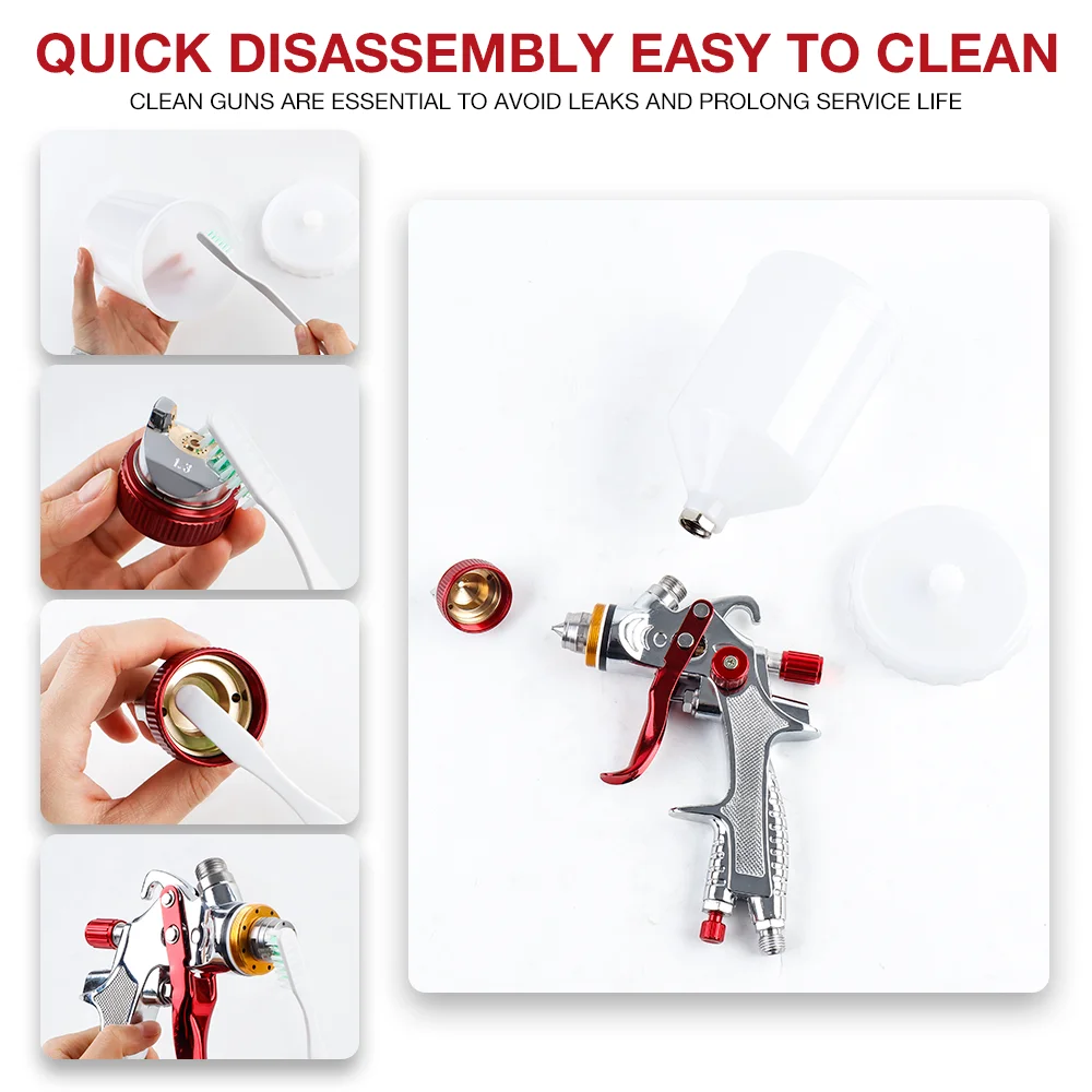 HVLP 에어 중력 스프레이 건, 1.3mm 노즐, 효율적인 분무, 조절 가능한 분사 폭, 자동차 수리용 공압 공구, 정밀 분사, 페인트 절약