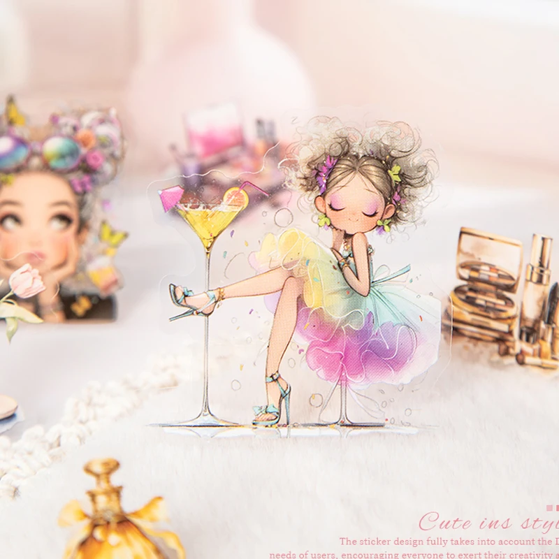 80 Stück Variety Sweetheart Collection Series Girls Beauty Theme PET-Aufkleber Handbuch Material Sticker Pack DIY Kalender Milchprodukte