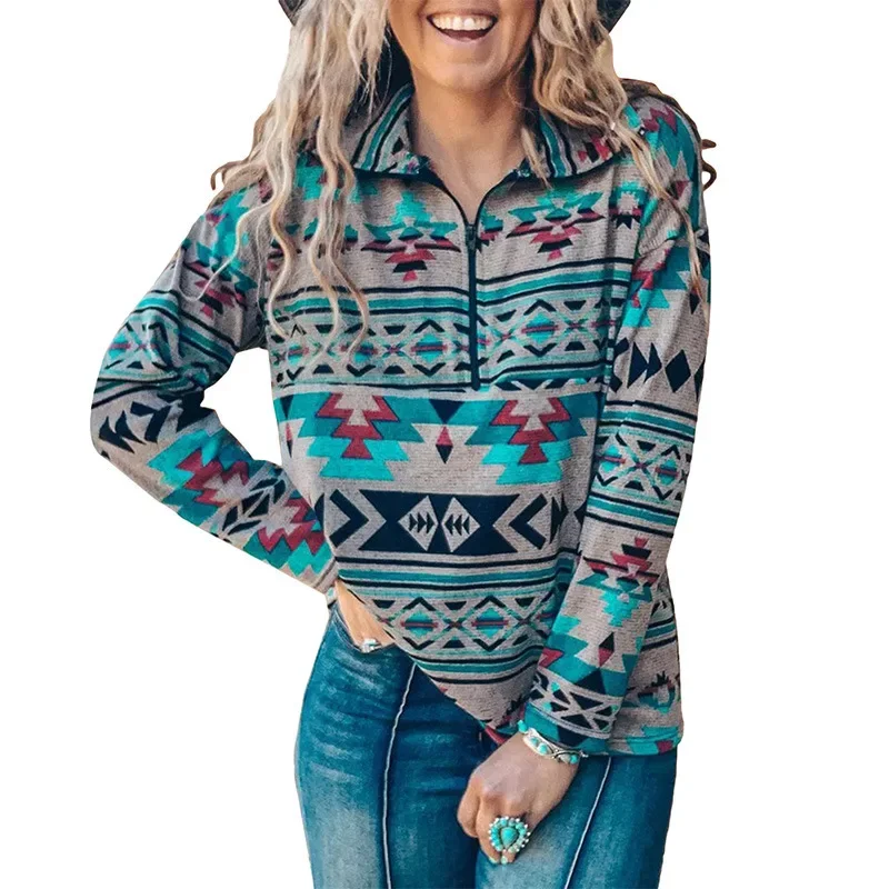 Suéter bohemio de manga larga para mujer, camisa de fondo con cuello suelto, Tops de invierno, novedad de 2023