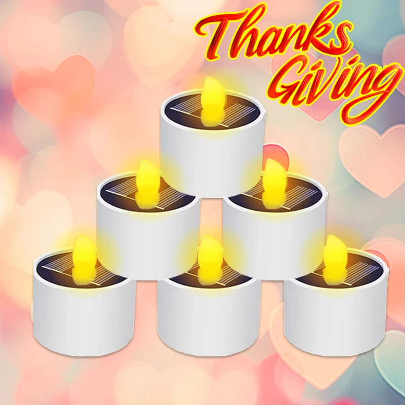 

Warm Solar Candle Lights Analog Flame Flameless LED Lighting Outdoor Waterproof Lawn Lights Party Home Decorations