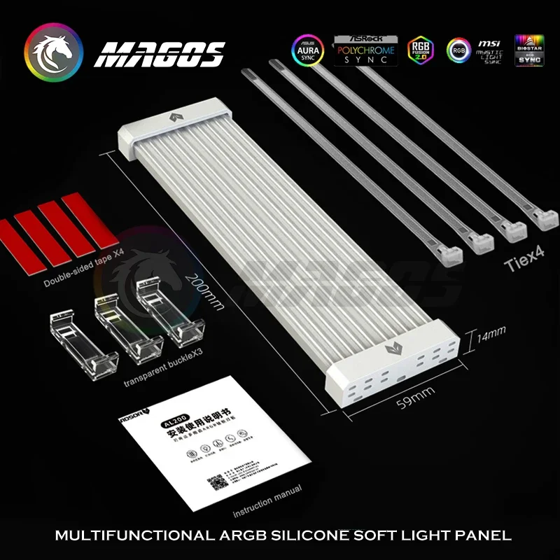 CoolMoon PC Case GPU Cable de extensión Cable 8PIN/24PIN Streamer Rainbow Neon Extender 5V 3Pin AURA