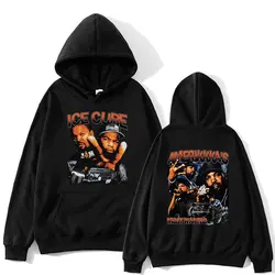 Rapper Ice Cube Amerikkka's Most Wanted Print Hoodie Men's Fashion Vintage Street Casual Hoodies Unisex Hip Hop Oversized Tops