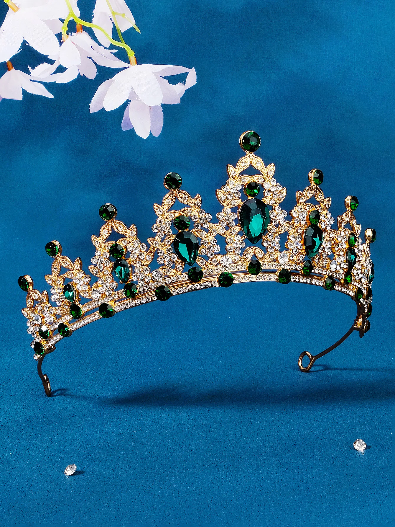 Mode Schwarz Kristall Haar Krone für Frauen Haar Zubehör Prom Gold Farbe Tiaras und Kronen Braut Haar Schmuck Geschenke – Detail 40
