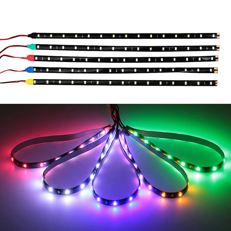 

30cm Car Decorative Ambient LED Strips Lights Flexible Atmosphere Bulbs 12V 15SMD Waterproof Strip Light For Car Home Decoration