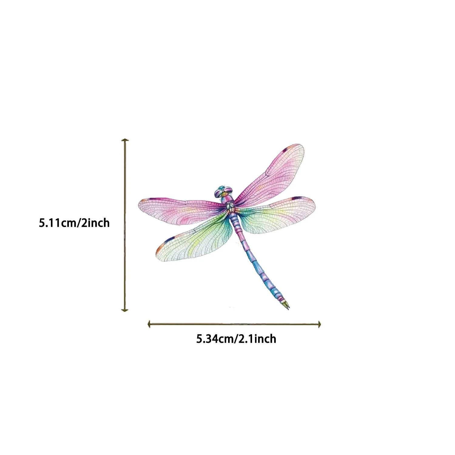 10/30/50 Uds pegatinas de vuelo de libélula coloridas impermeables PET transparente para taza de agua teléfono ordenador portátil papelería equipaje