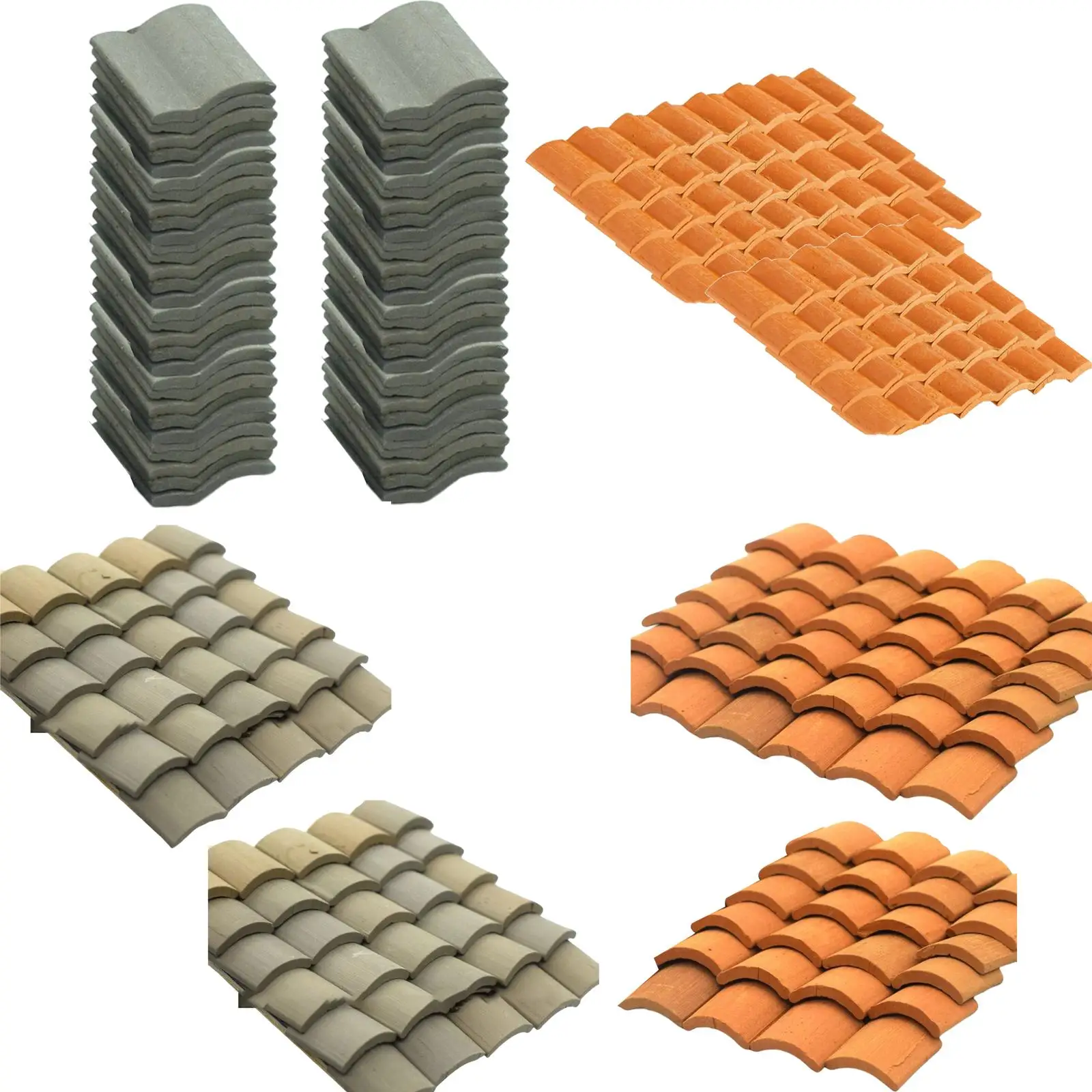 Dollhouse Mini Roof Tiles Set - 60 Pieces for Scenic Decoration