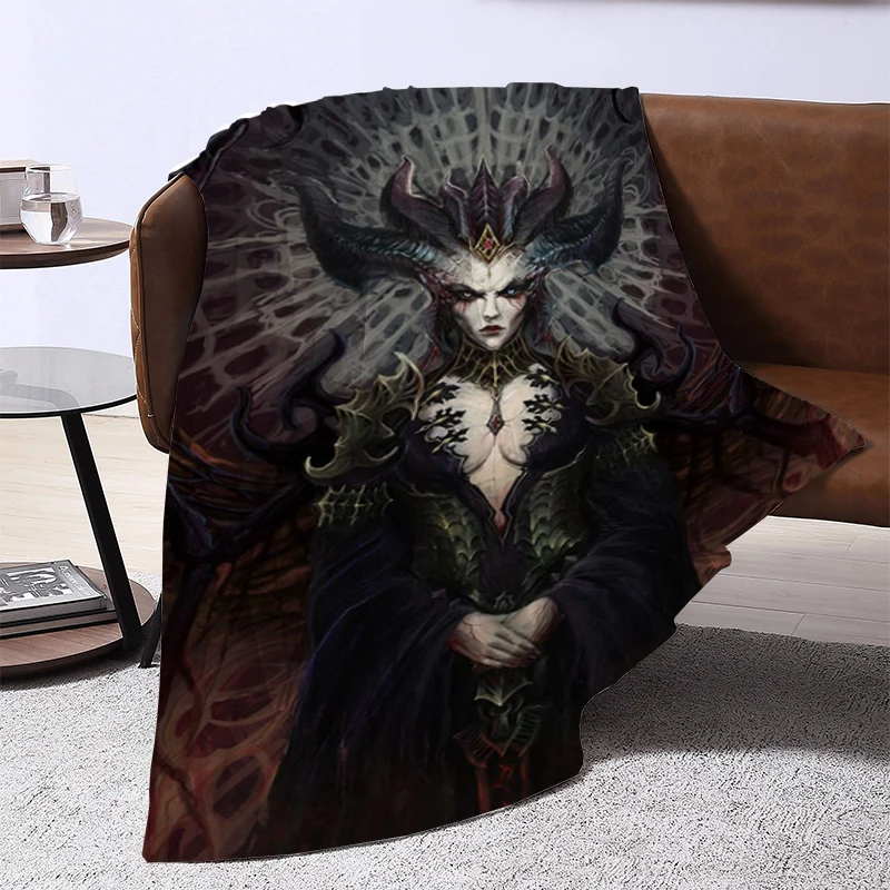 

Diablo 4 Throw Blanket Blankets for Decorative Sofa Blanket Furry Fluffy Soft Blankets & Throws Summer Comforter Bed Double Home