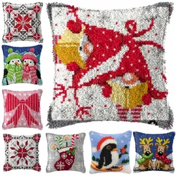 Santa Claus Latch Hook Kit Knot Pillow Package Cartoon Embroidery Latch Hook Kit Cushion Pillowcase Kussen Set For Needlework