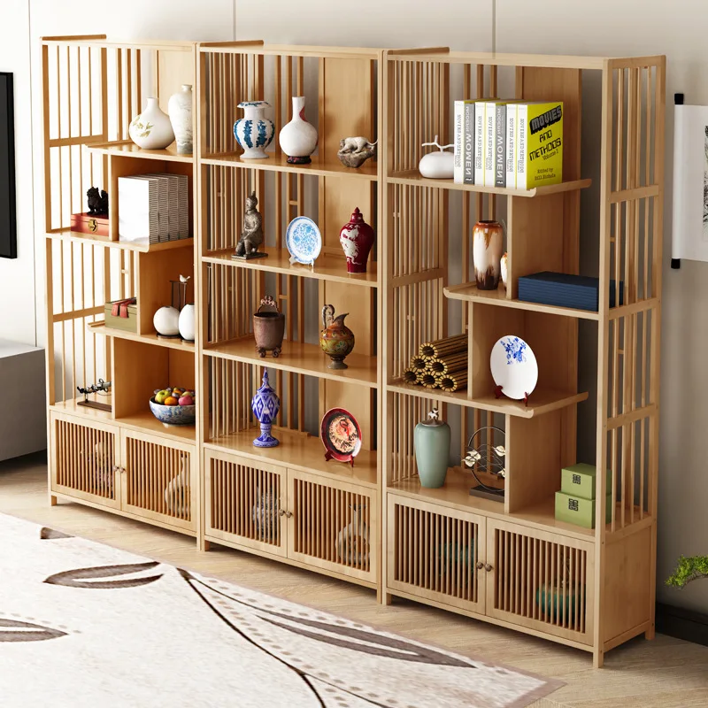 Bogu frame Solid wood new Chinese partition Display cabinet Ornament storage rack Tea room Living room Bookshelf Shelf