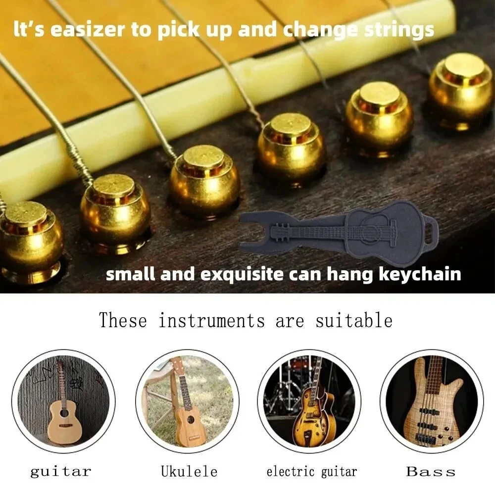 Picture 6: Miwayer Guitar Bridge Pins 6Pcs Brass Solid Copper String Nuts Nails with Puller for Acoustic Guitar Replacement Parts Upgrade