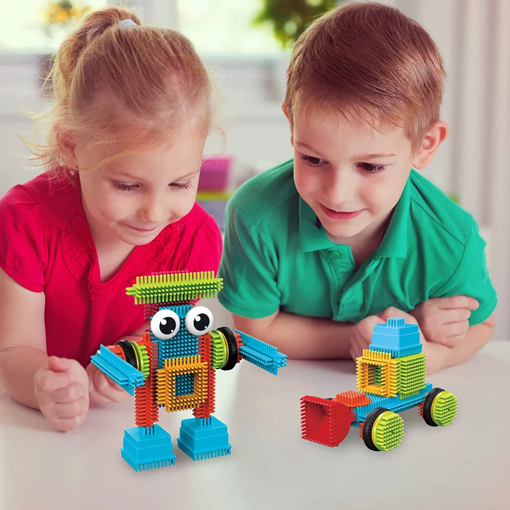 Building Block Children\'s Bristle Shape Intellectual Modeling Interactive Parent-Child Assembly Diy Educational Brick Toy