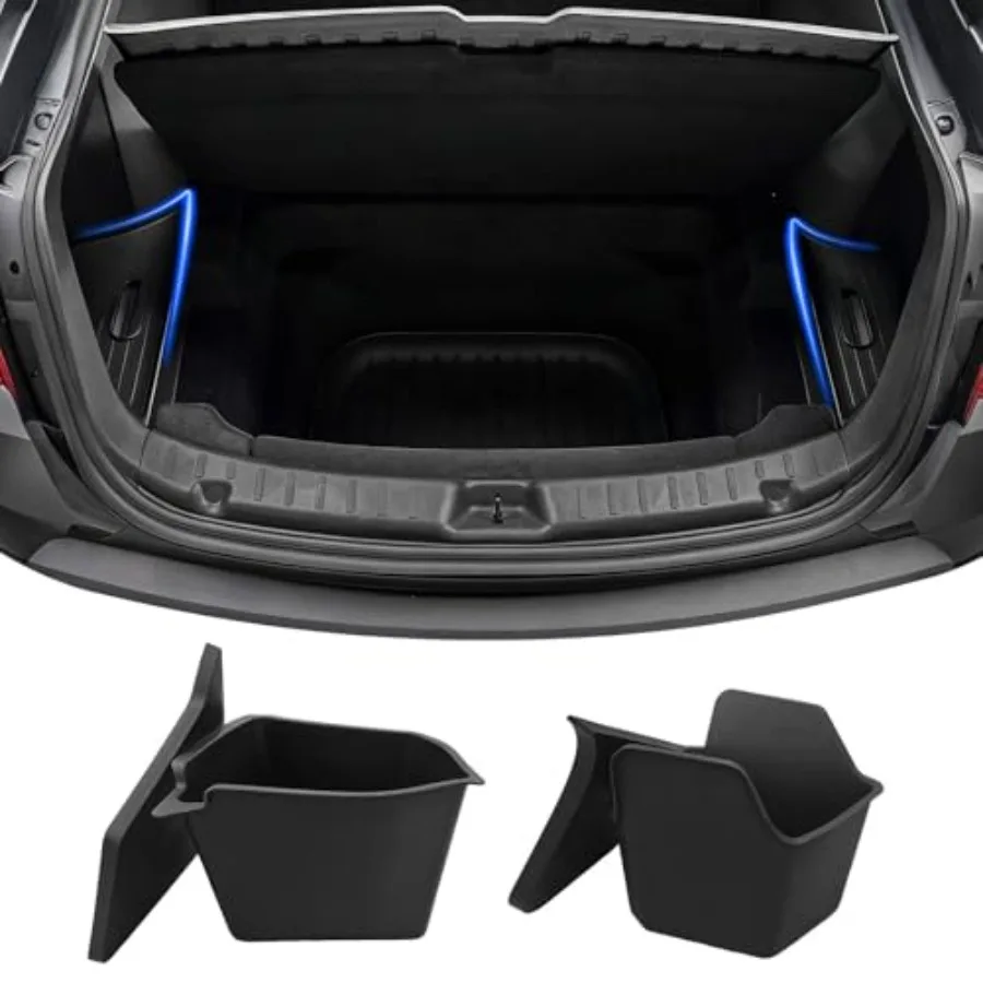

2 шт. органайзеры для хранения в багажнике и боковые ящики для хранения из TPE для Tesla Model Y Juniper 2025 2026, аксессуары для интерьера