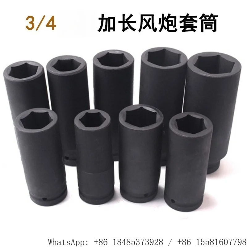 3/4 Drive Deep Impact Socket CR-V Hex Socket 24mm-75mm  Length Pneumatic Wrench Sleeve