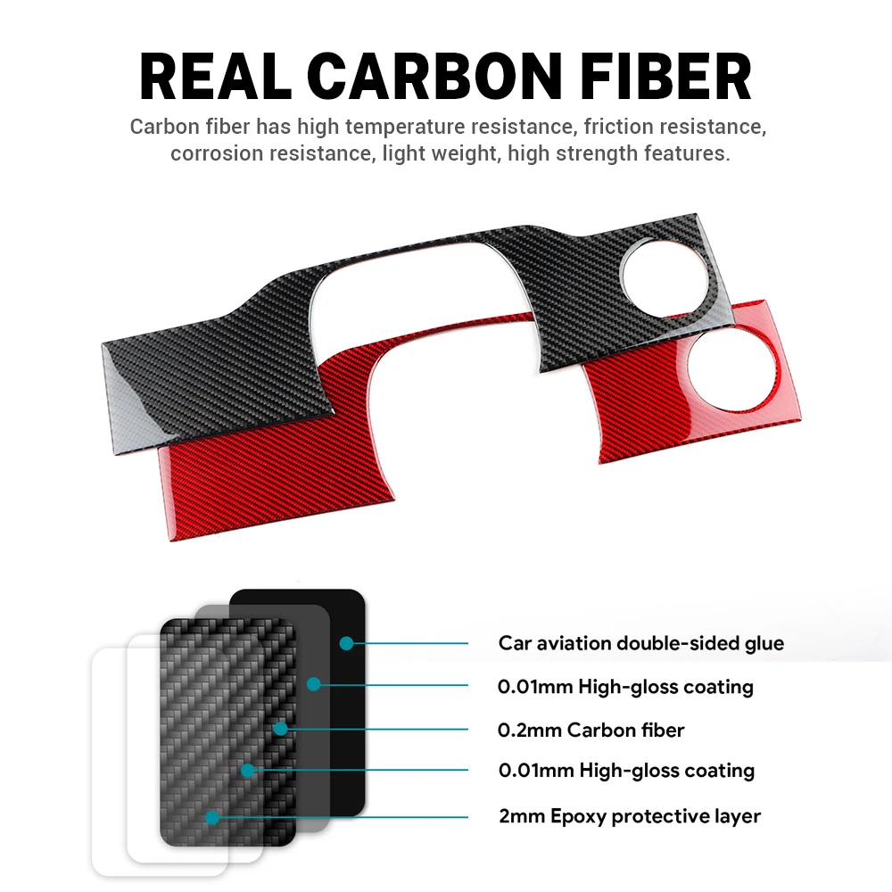 Real Soft Carbon Fiber Sticker For Chrysler 300 300C 2005 2006 2007 2008 2009 2010 Below Speedometer Keys Frame Interior Trim