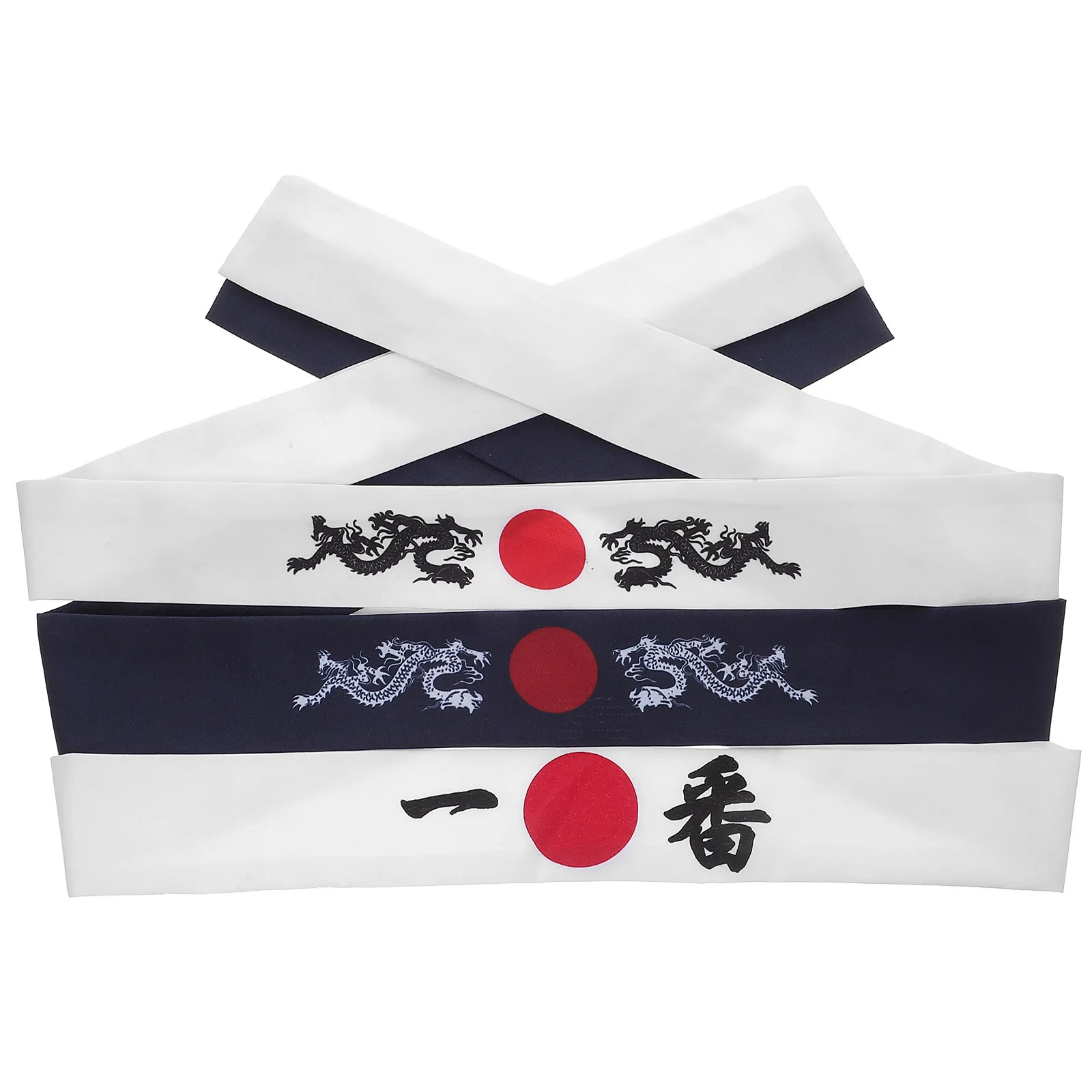

Набор из 3 японских повязок на голову с традиционными символами, стильные полиэстеровые повязки для волос для карате, кулинарии, спорта, упражнений, приготовления суши, для поваров