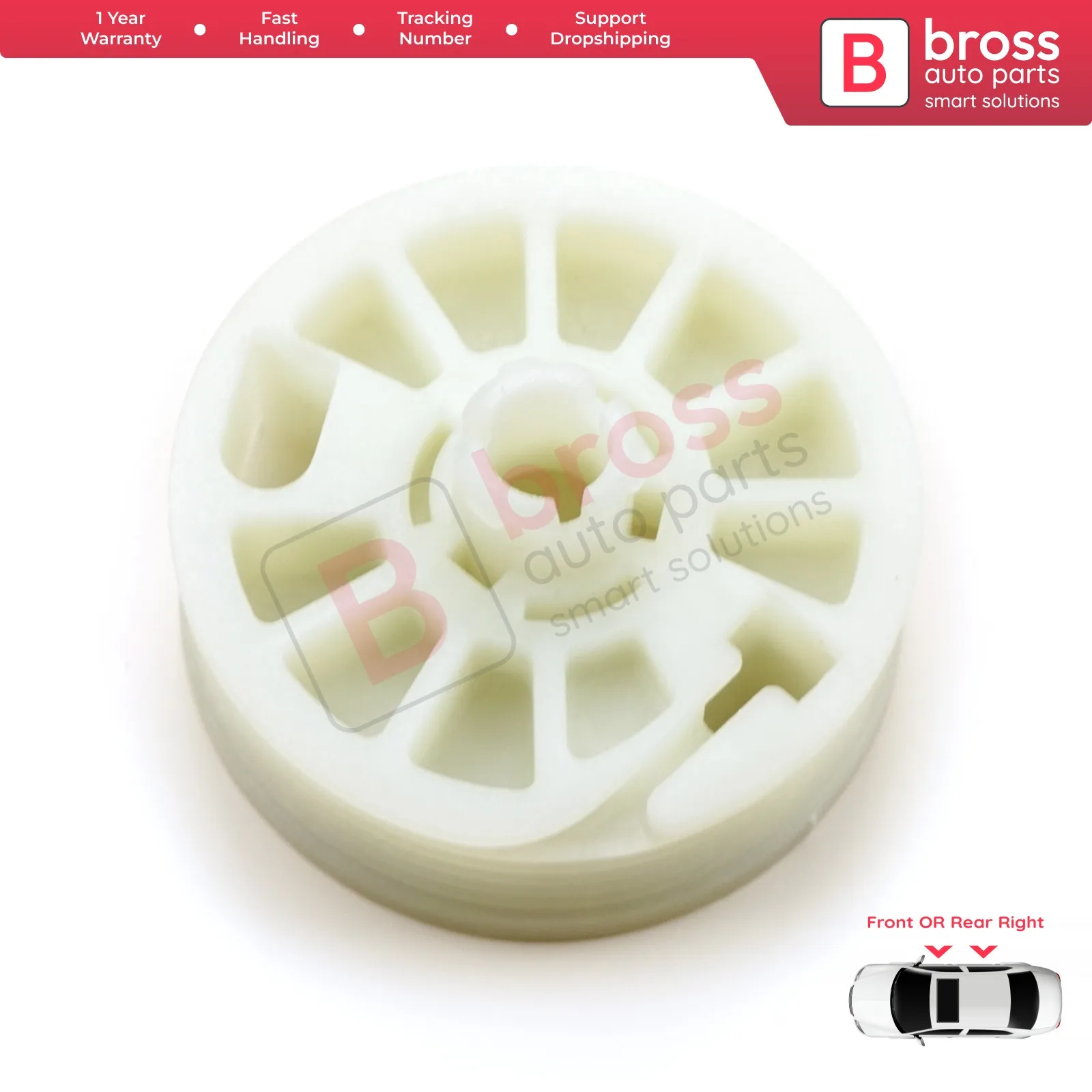 V1BWR5455 Right Power Window Regulator Pulley Drum Gear Sprockets Spools 82481D4000 83481D4000 for Kia Optima MK4 JF 2016-2020