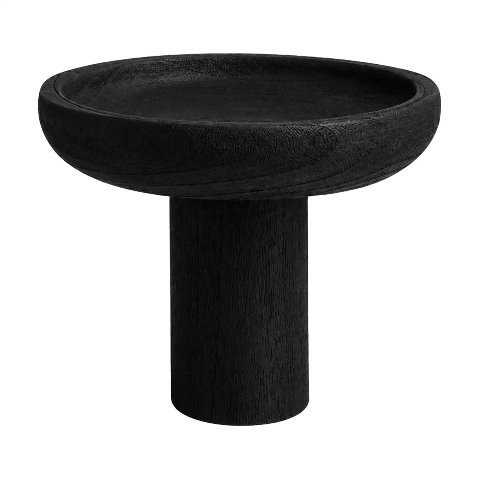 Solid Wood Pedestal Tray Sturdy Round Decorative Wood Tray Smooth Surface Fully Assembled for Living Room, Showroom