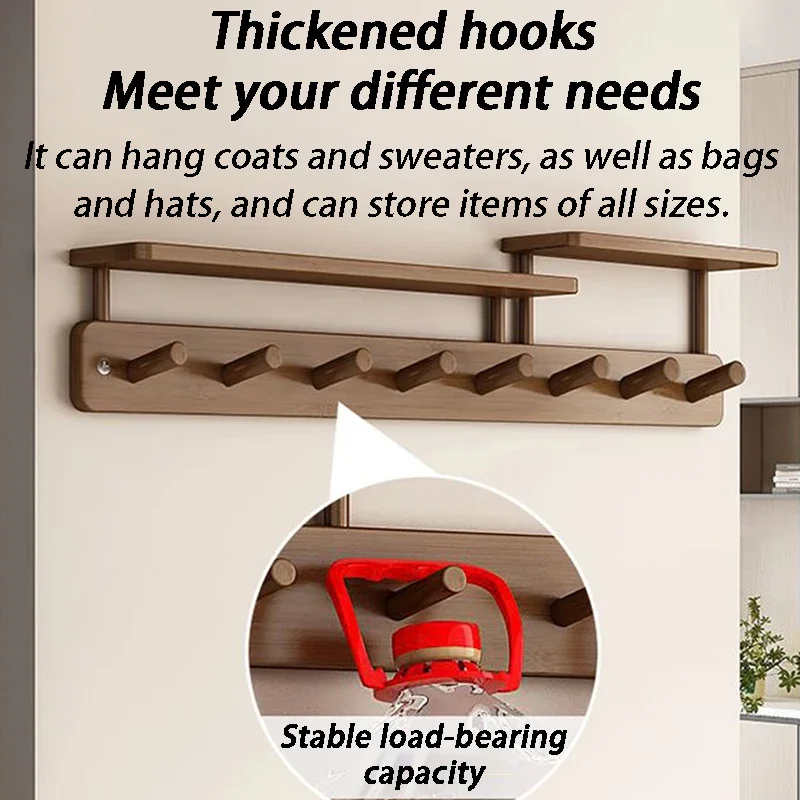 Wall Mounted Coat Racks Entrance Hall Clothes Storage Rack Stand Interior Hallway Clothing Organizer Hanger with Storage Shelf image 5