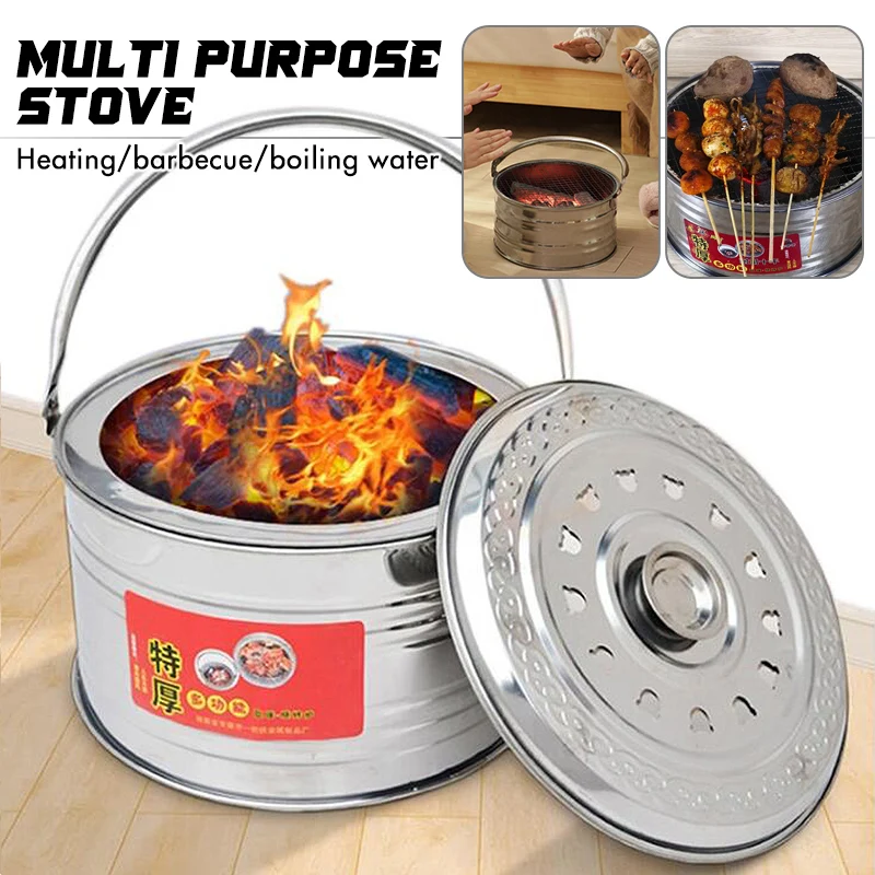 

Stainless Steel Iron Stove Wood Burning Winter Warm for Bbq Firewood Burner Oven