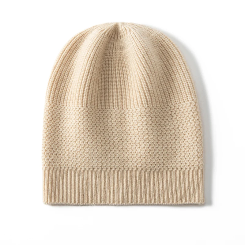 KOIJINSKY Women 35% Cashmere Beanie Hat Soft Skin Friendly Knitted Skull Cap Ladies Thermal Stretch Slouchy Beanie Autumn Winter