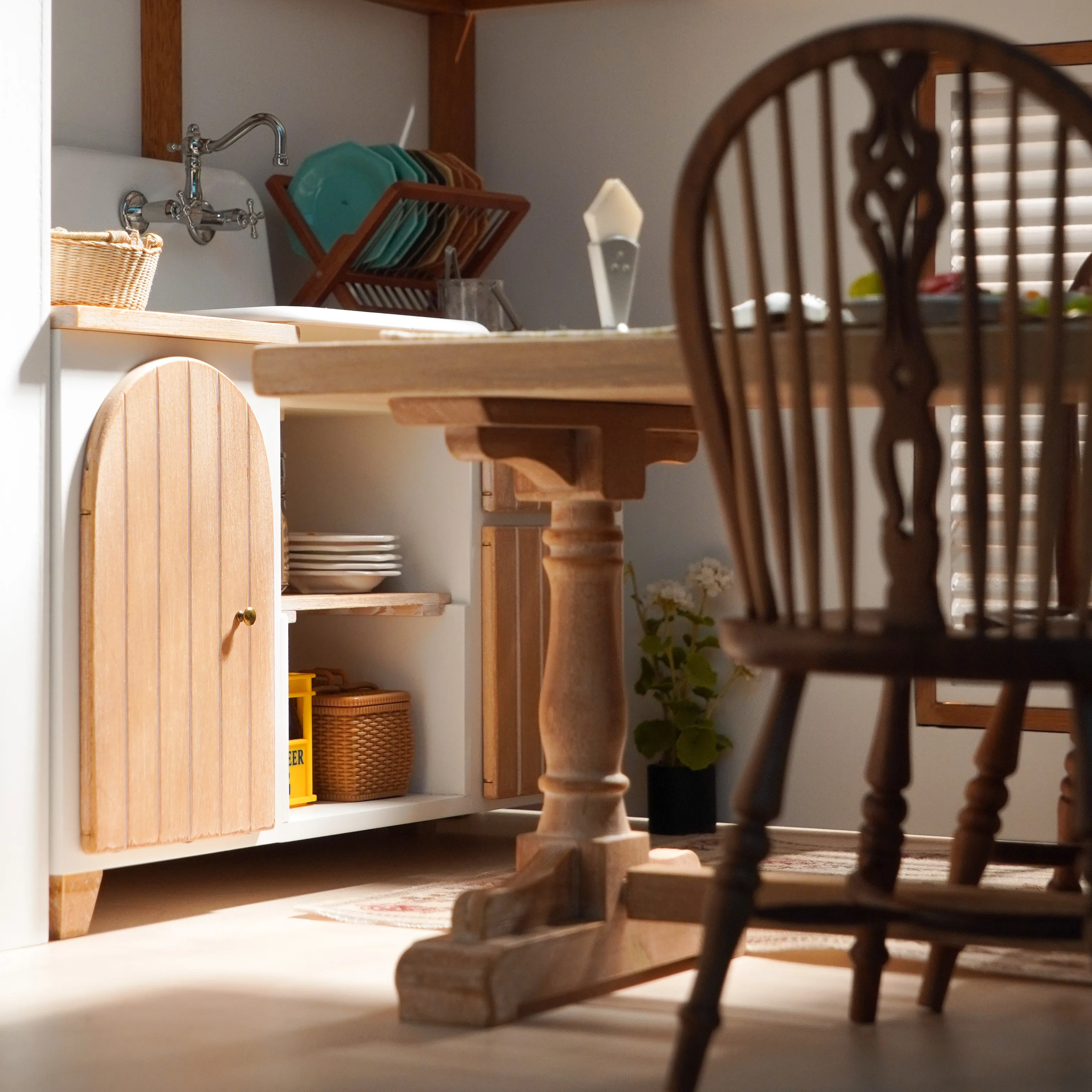 1/6 بيت الدمية نموذج صغير اكسسوارات الأثاث المطبخ خمر طاولة طعام Bjd Blyth الجندي Lol المنمنمات المشهد الدعائم ديكور