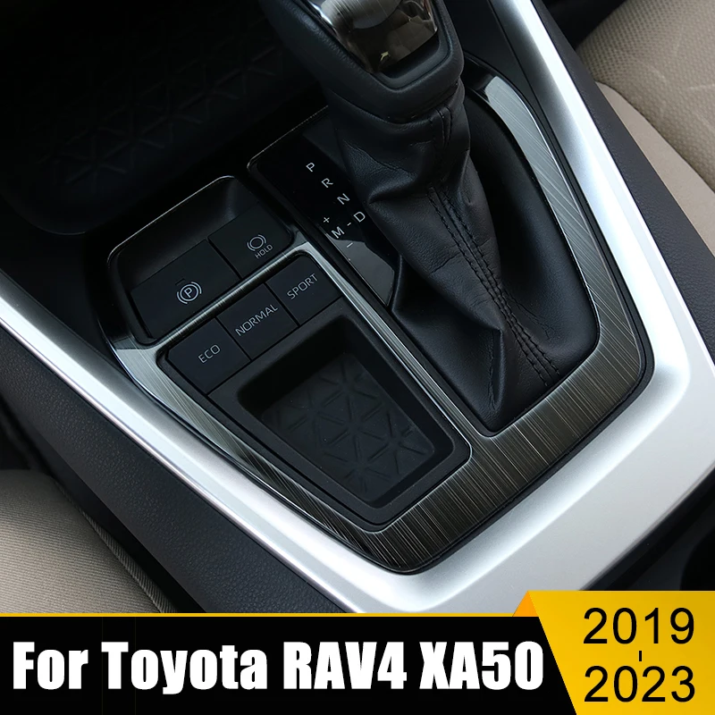 For Toyota RAV4 2019 2020 2021 2022 2023 2024 RAV 4 XA50 Hybrid Stainless Car Gear Shift Panel Frame Cover Frame Trim Sticker