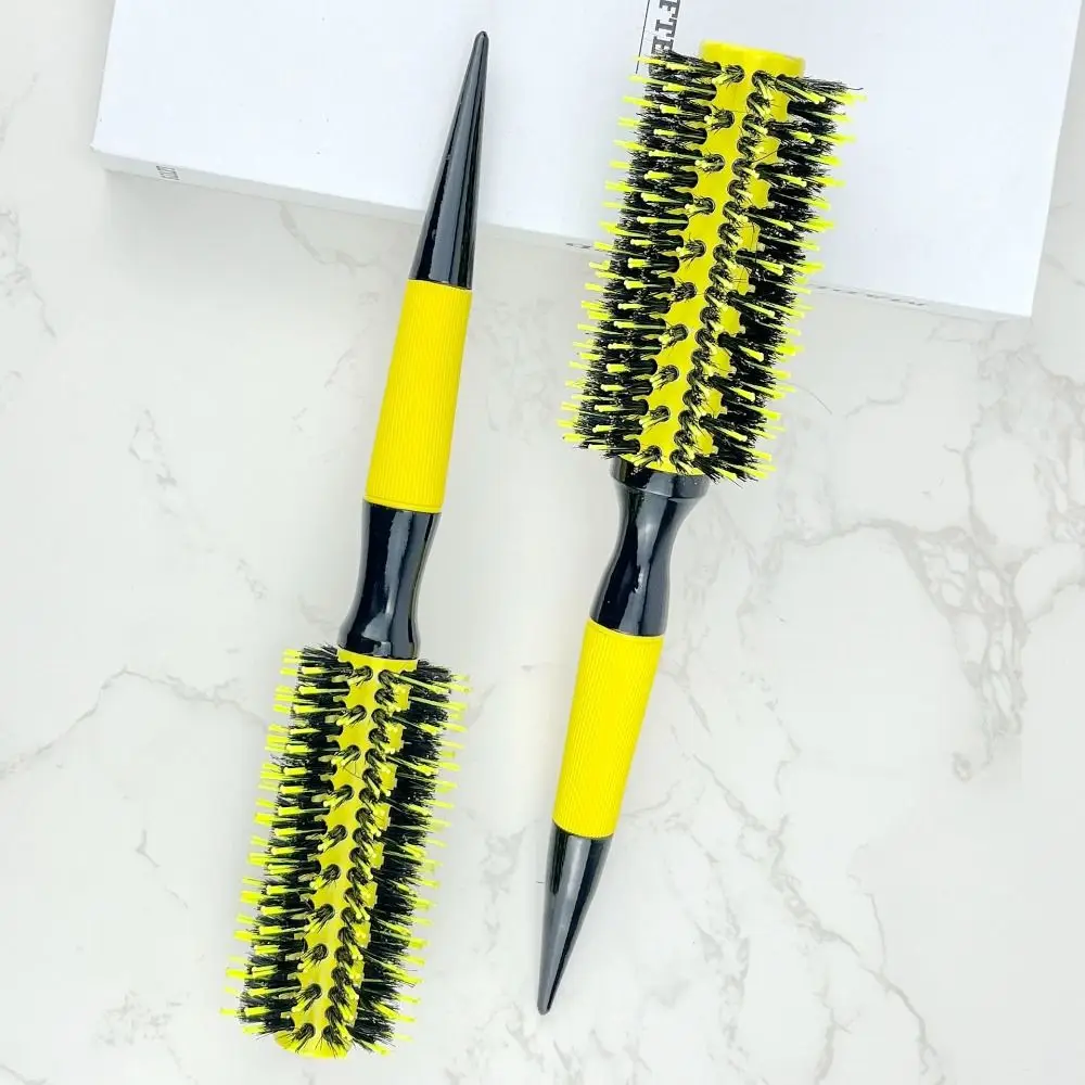 High Quality Solid Wood Curly Hair Comb Aluminum Tube Durable Hairdressing Comb Portable Modelling Rolling Comb