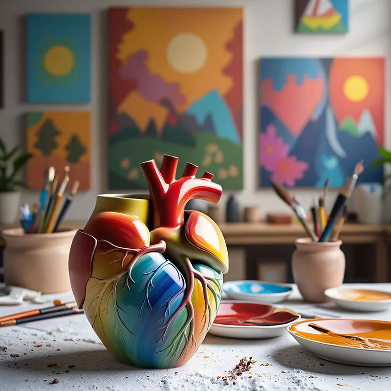 Herzvasen für Blumen, kreative herzförmige Skulptur, personalisierte herzförmige Kunst-Silikon-Kerzenform, Tischdekoration für Zuhause