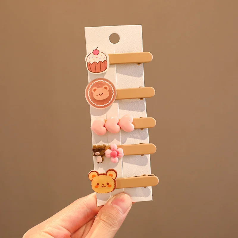 5 colorful broken hair clips Cute cartoon hair clip bangs bb Clip 2024 New candy color side clip back head headpiece