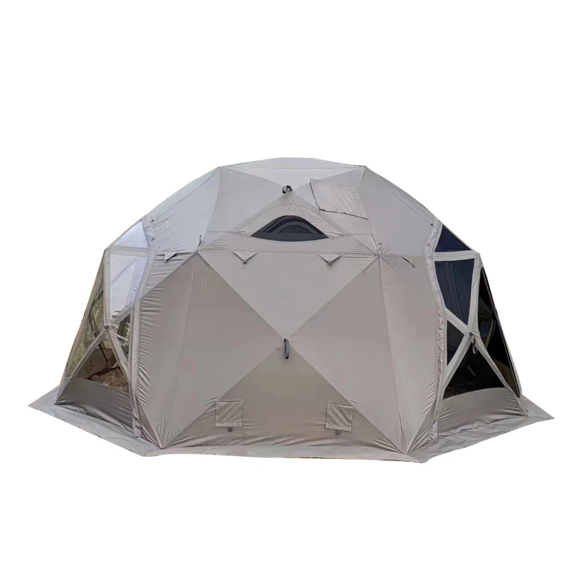 Outdoor luxury safari lotus 4m large skylight ball house geodesic family glamping dome tent hotel for sale