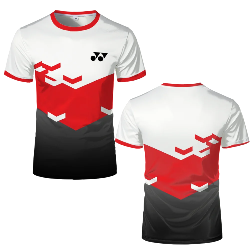 

YY Logo Badminton Clothing T Shirt Men Quick Dry Tennis Sports Jerseys T-shirt Breathable Short Sleeve Padel Training Uniform