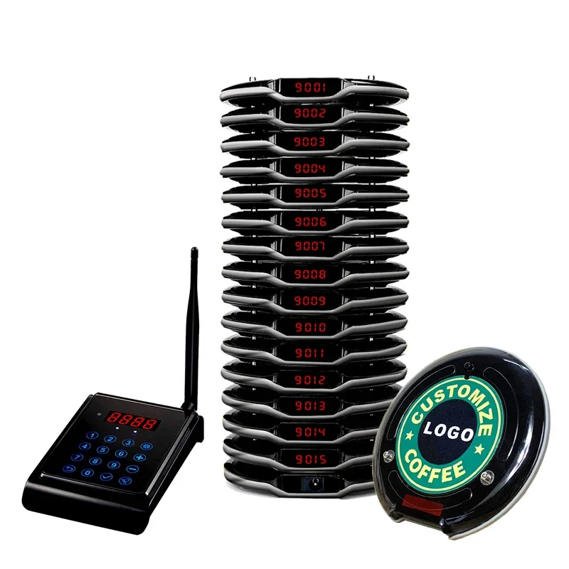 Artom Wireless paging system for restaurant queue pager device vibrating