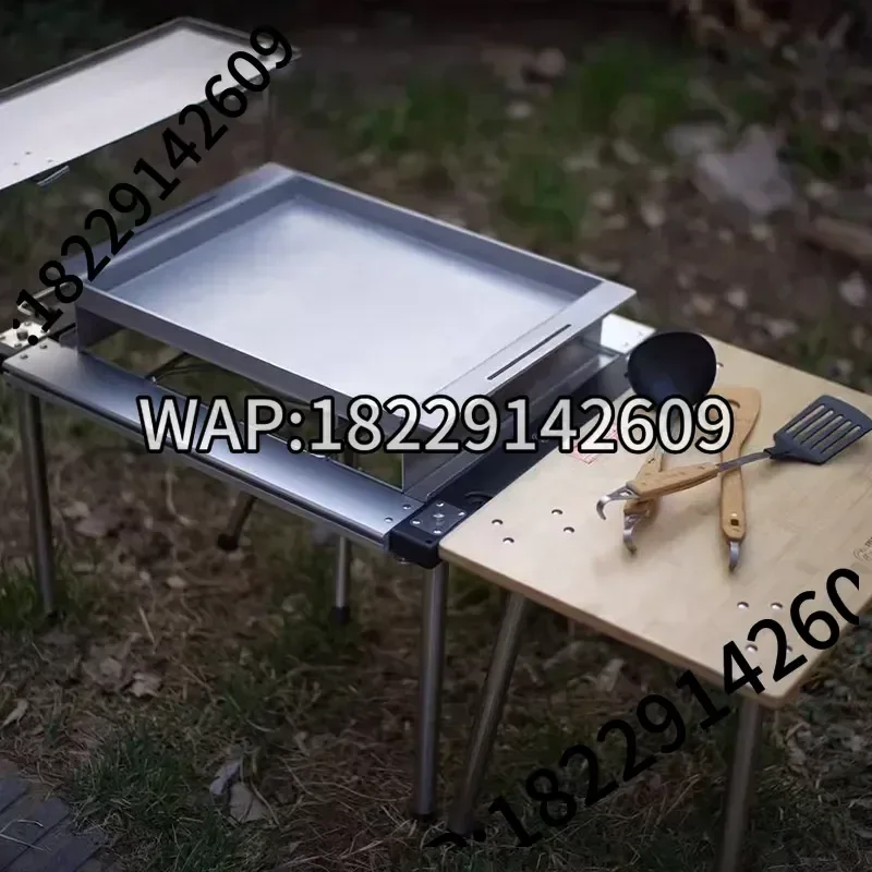 IGT 2 Einheiten Backblech Teppanyaki Grillplatte IGT Tischzubehör Edelstahl Grillplatte für Outdoor-Camping