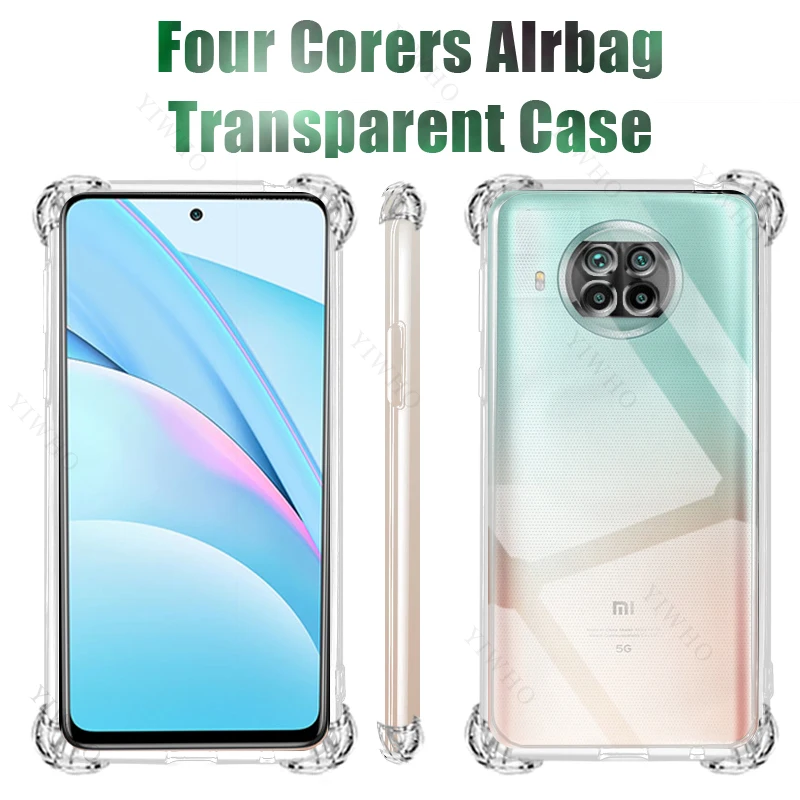 Transparent Case for Xiaomi Mi 10T Lite 5G M2007J17G Thickened Clear Phone Case for Xiaomi 10 T Shockproof Anti-scratch Covers