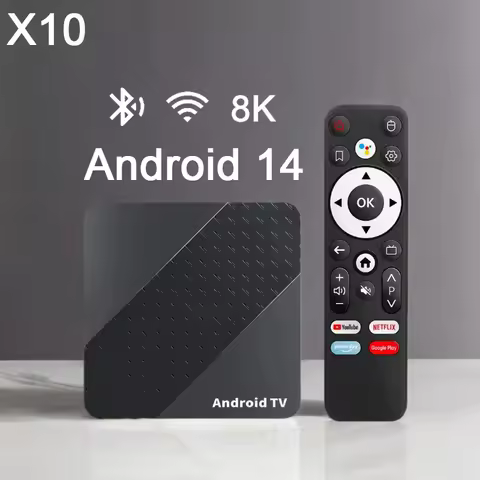 Android TV Box X10 Android14 RK3518 Voice Remote Control Large Memory Media Player Dual 2.4G&amp;5G Wifi6 BT5.4 HD 4K 8K Set Top Box