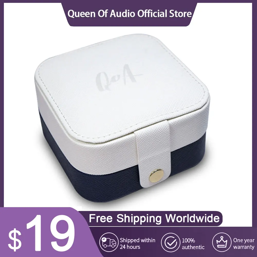 

New Original QoA Portable Luxury Button Style Earphone Storage Box Headset Bag Travel Outdoor Sports Accessories Headphones Case