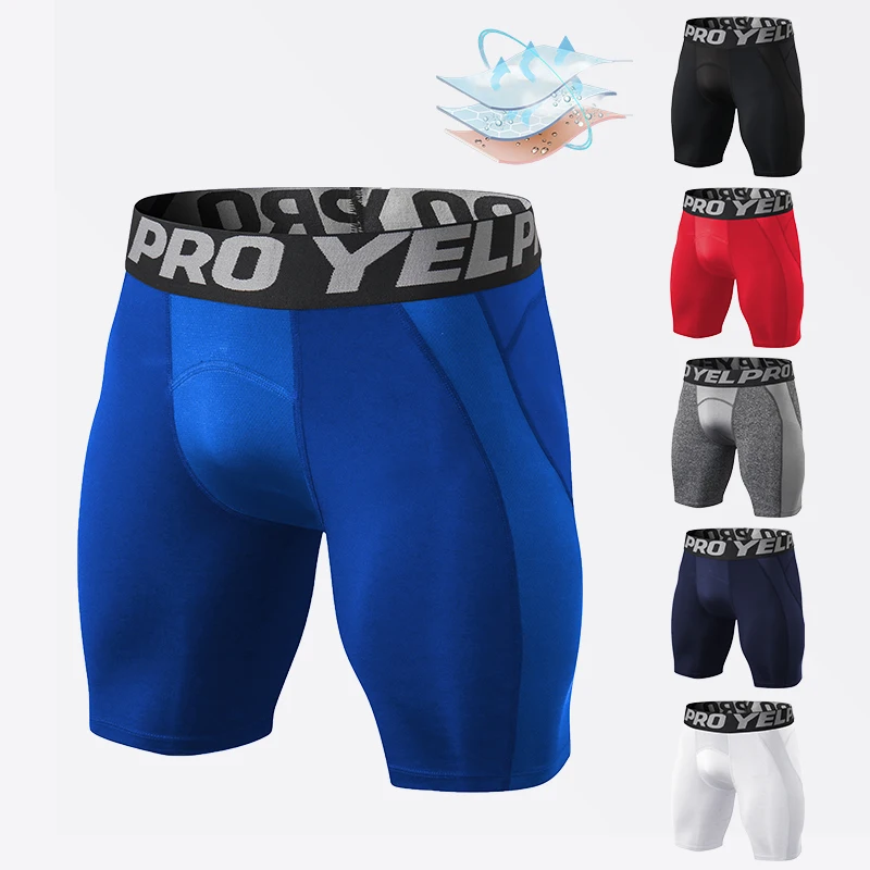 Men\'s Sports Fitness Shorts Gym Training Quick-Drying Compression Leggings Cycling Shorts Basketball Running Short Workout Tight